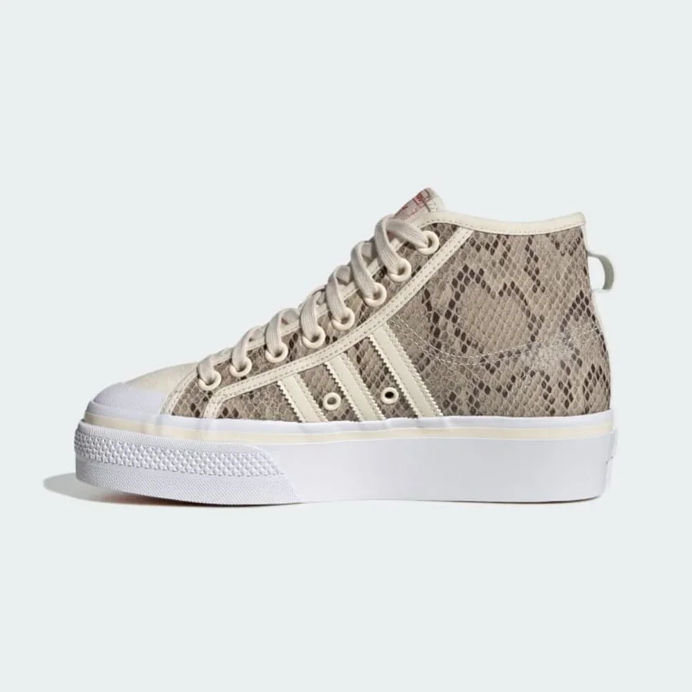 NWT Women's Adidas Originals Nizza Platform Mid - Snake Print - HQ1981